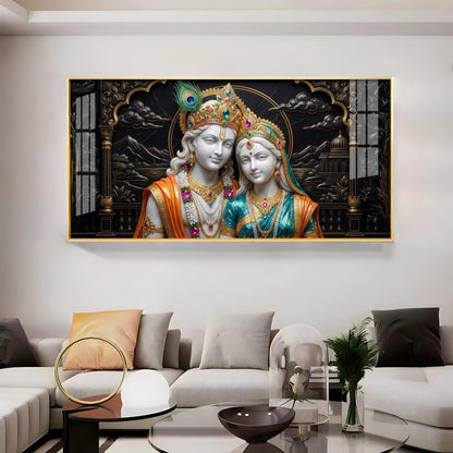 Magical Radha Krishna Premium Acrylic Horizontal Wall Art