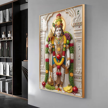 Deity Lord Murugan Premium Acrylic Vertical Wall Art