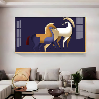 Two Stylized Horses Premium Acrylic Horizontal Wall Art
