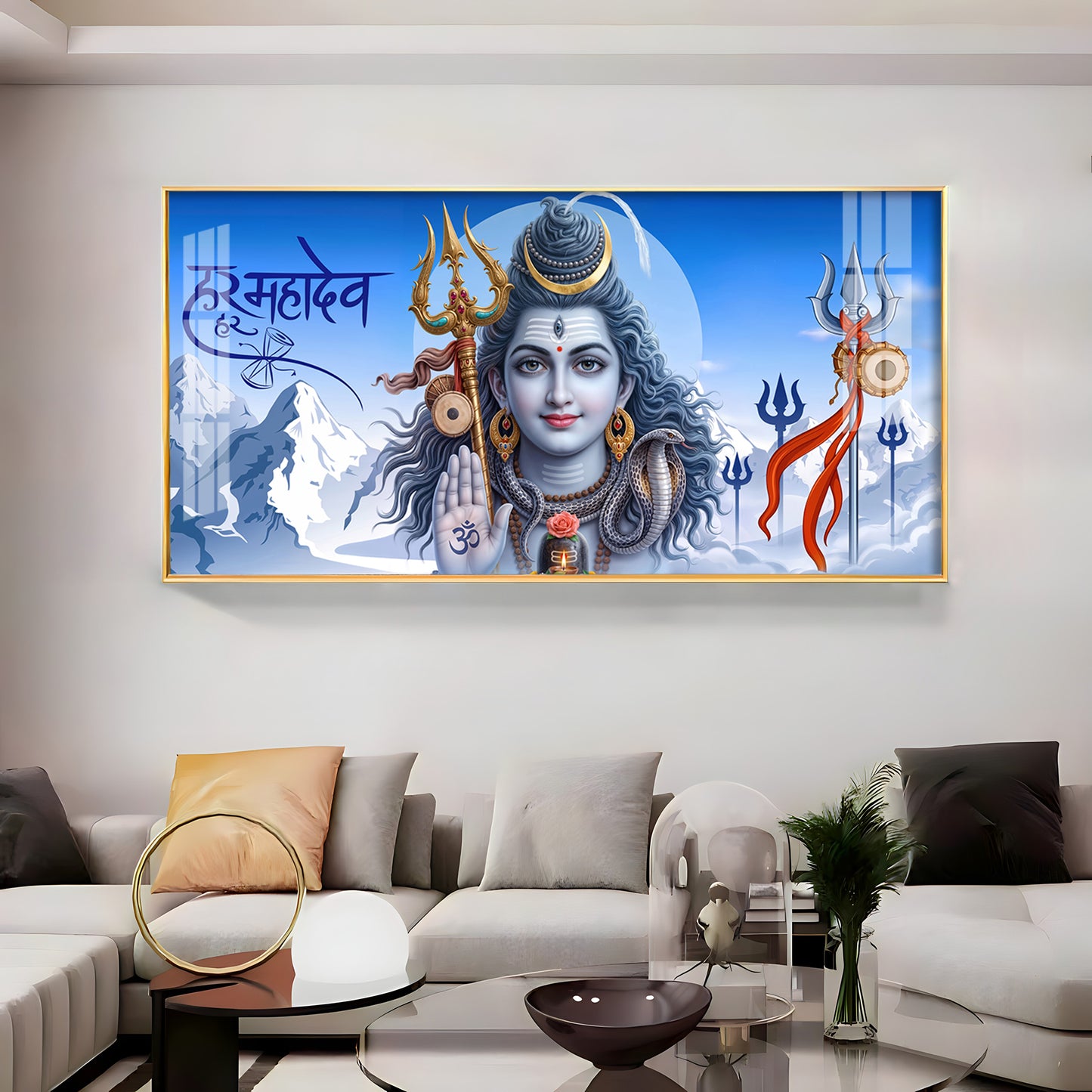 Om Namah Shivay Premium Acrylic Horizontal Wall Art