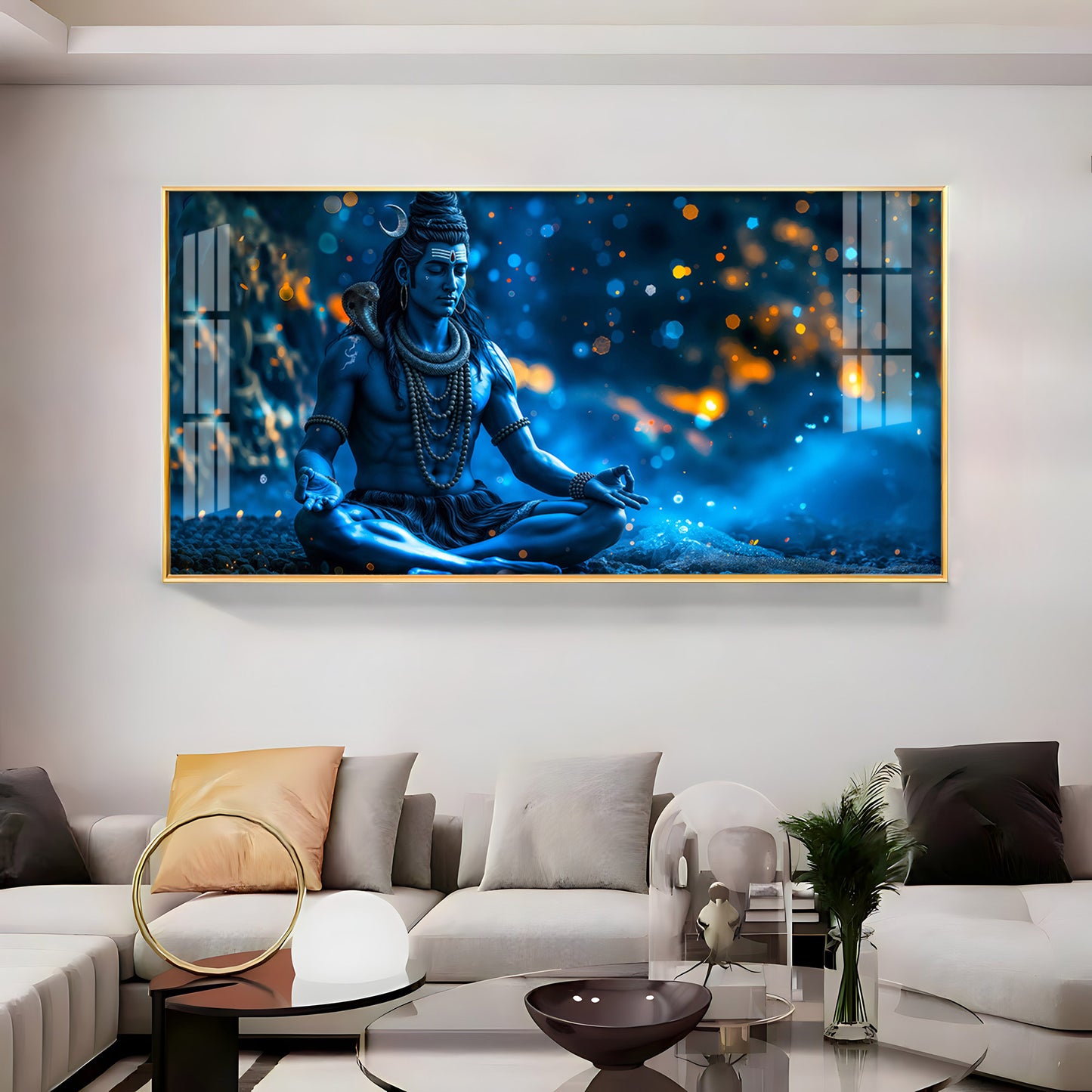 Mahadev In Spiritual Endeavor Premium Acrylic Horizontal Wall Art