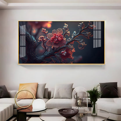 Binary Blossoms Premium Acrylic Horizontal Wall Art