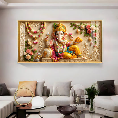 Lord Ganesha Ji Premium Acrylic Horizontal Wall Art