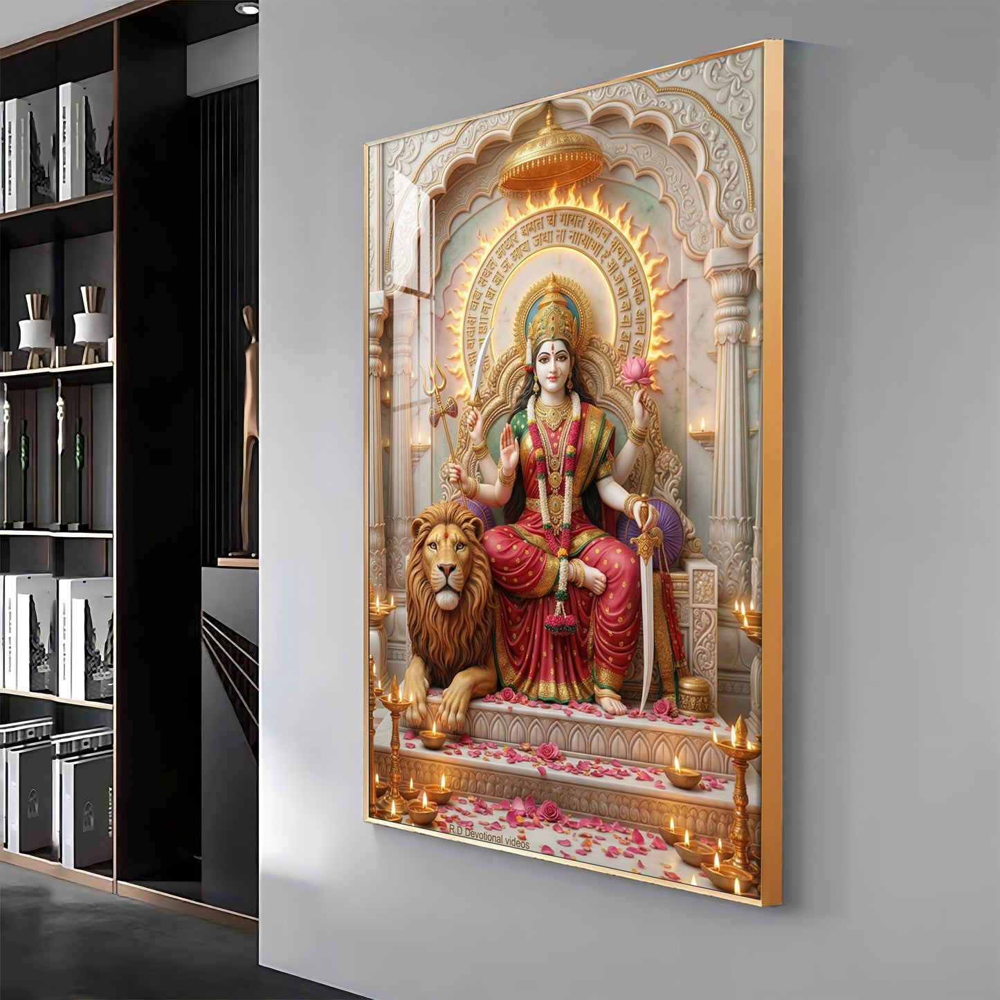 Maa Durga Premium Acrylic Vertical Wall Art