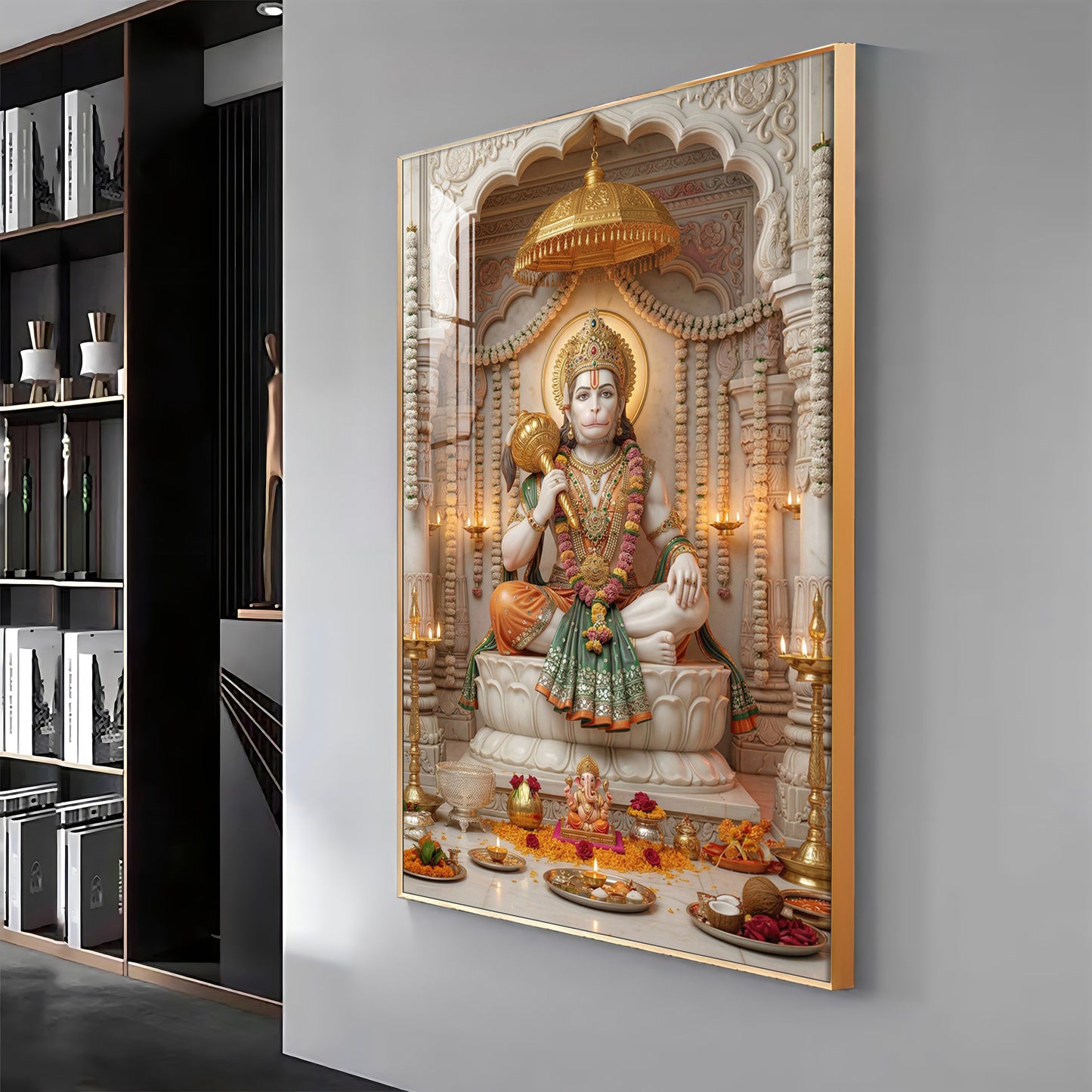 Lord Hanuman ji Premium Acrylic Vertical Wall Art
