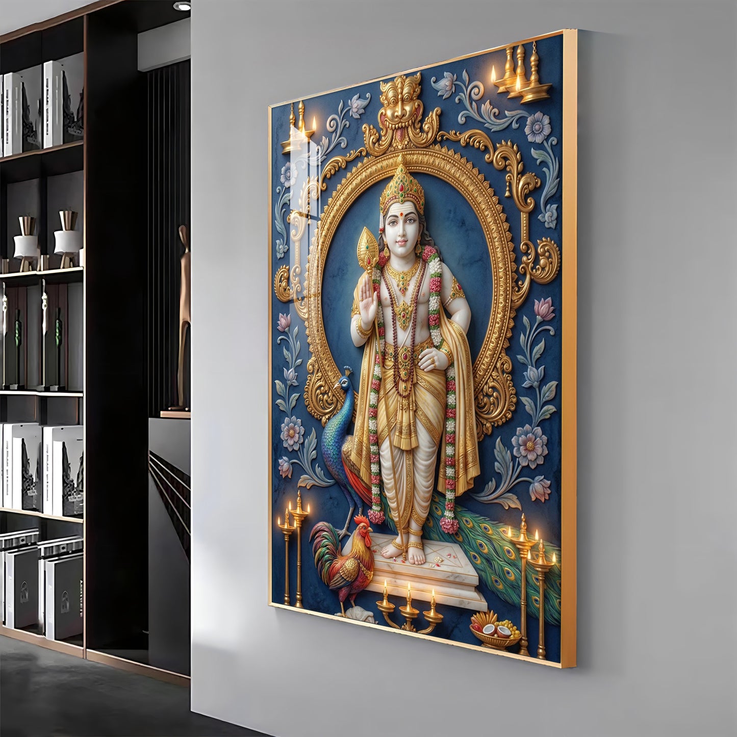 Hindu Lord Murugan Premium Acrylic Vertical Wall Art