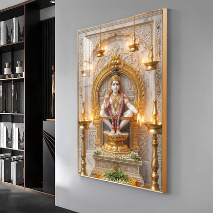 Deity Lord Ayyappan Premium Acrylic Vertical Wall Art