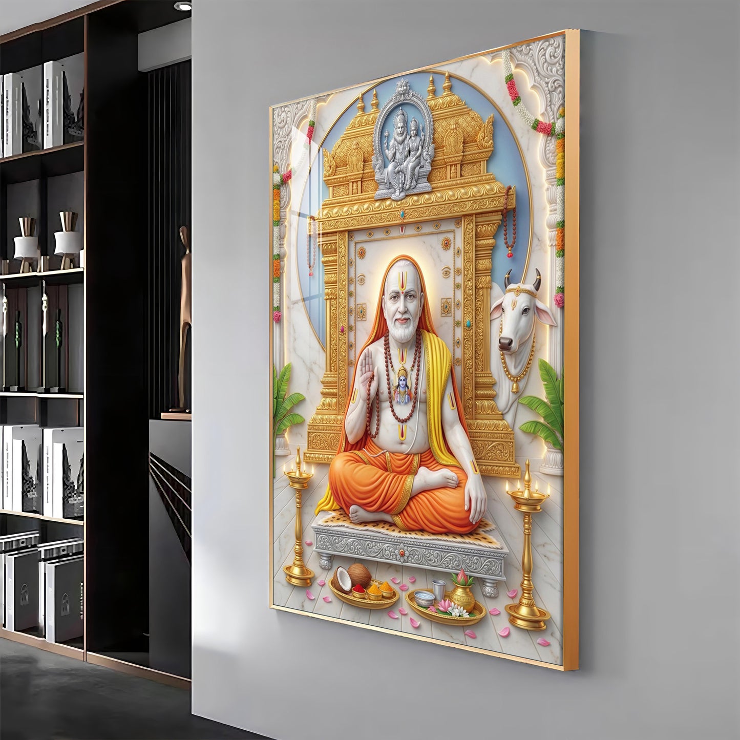 Sri Raghavendra Swamy Ji Premium Acrylic Vertical Wall Art