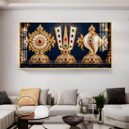 Divine Balaji Symbols Premium Acrylic Horizontal Wall Art