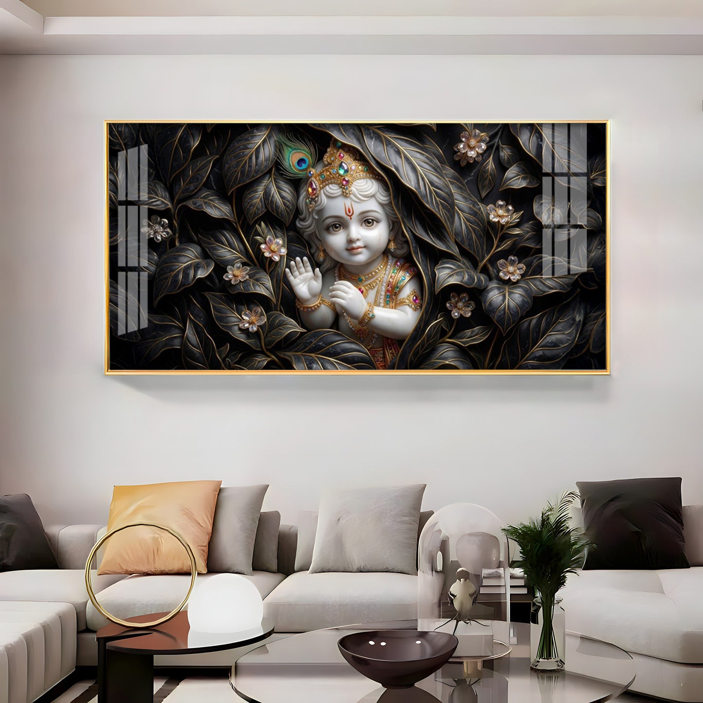Little Lord Krishna Premium Acrylic Horizontal Wall Art