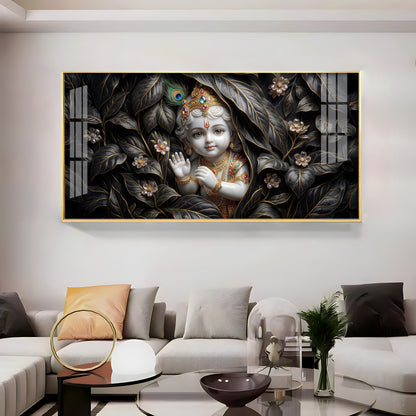 Little Lord Krishna Premium Acrylic Horizontal Wall Art