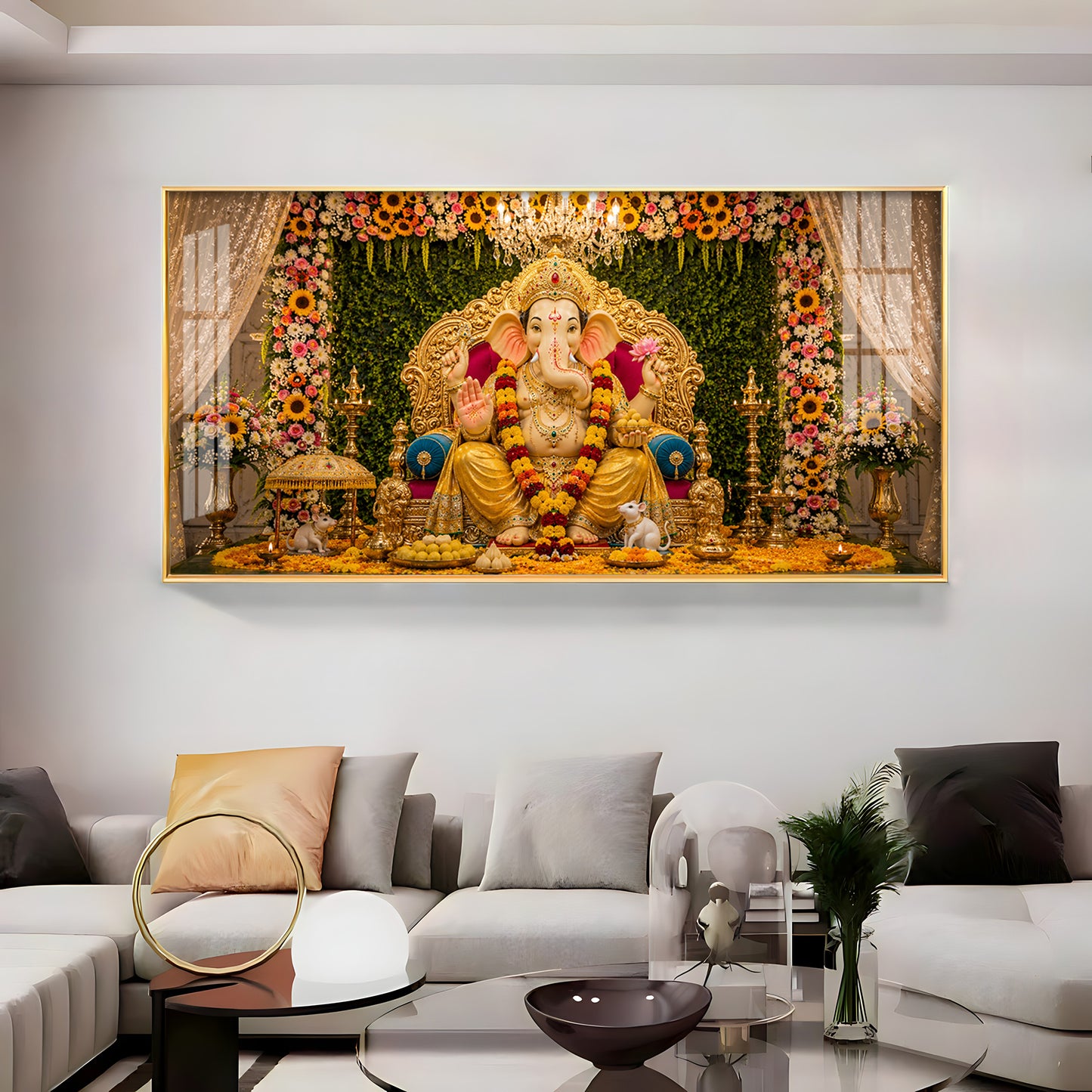 Shri Vighnaharta Premium Acrylic Horizontal Wall Art