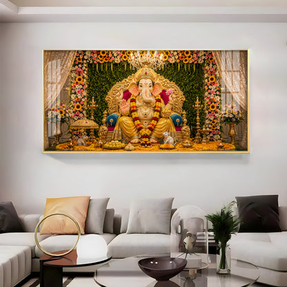 Shri Vighnaharta Premium Acrylic Horizontal Wall Art