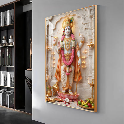 Vishnu Avatar Krishna Premium Acrylic Vertical Wall Art