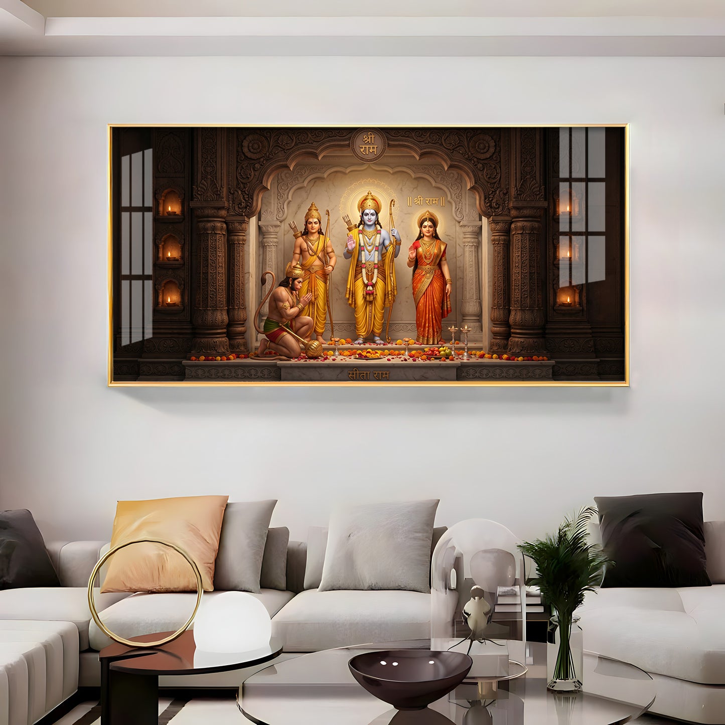 Lord Rama, Devi Sita, Lakshmana, Hanuman Ji Premium Acrylic Horizontal Wall Art