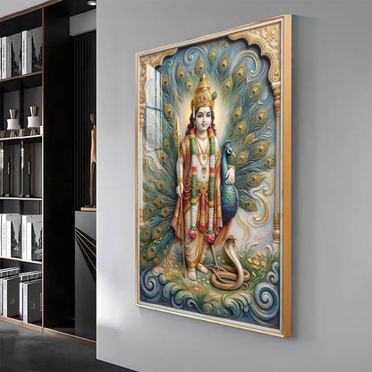 Hindu deity Lord Murugan Premium Acrylic Vertical Wall Art