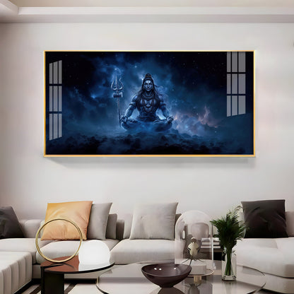 Lord Mahadev In A Deep Meditation Premium Acrylic Horizontal Wall Art