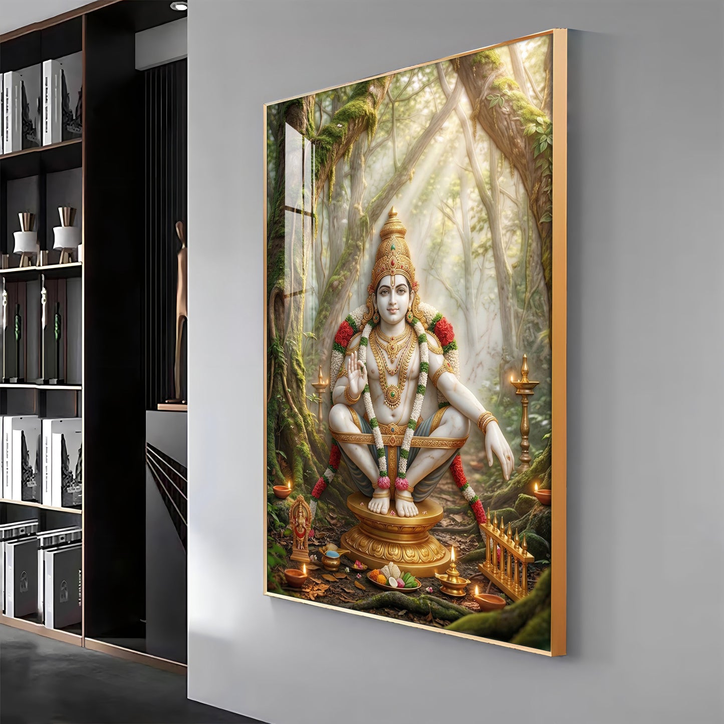Divine Ayyappan Bhagwan Premium Acrylic Vertical Wall Art