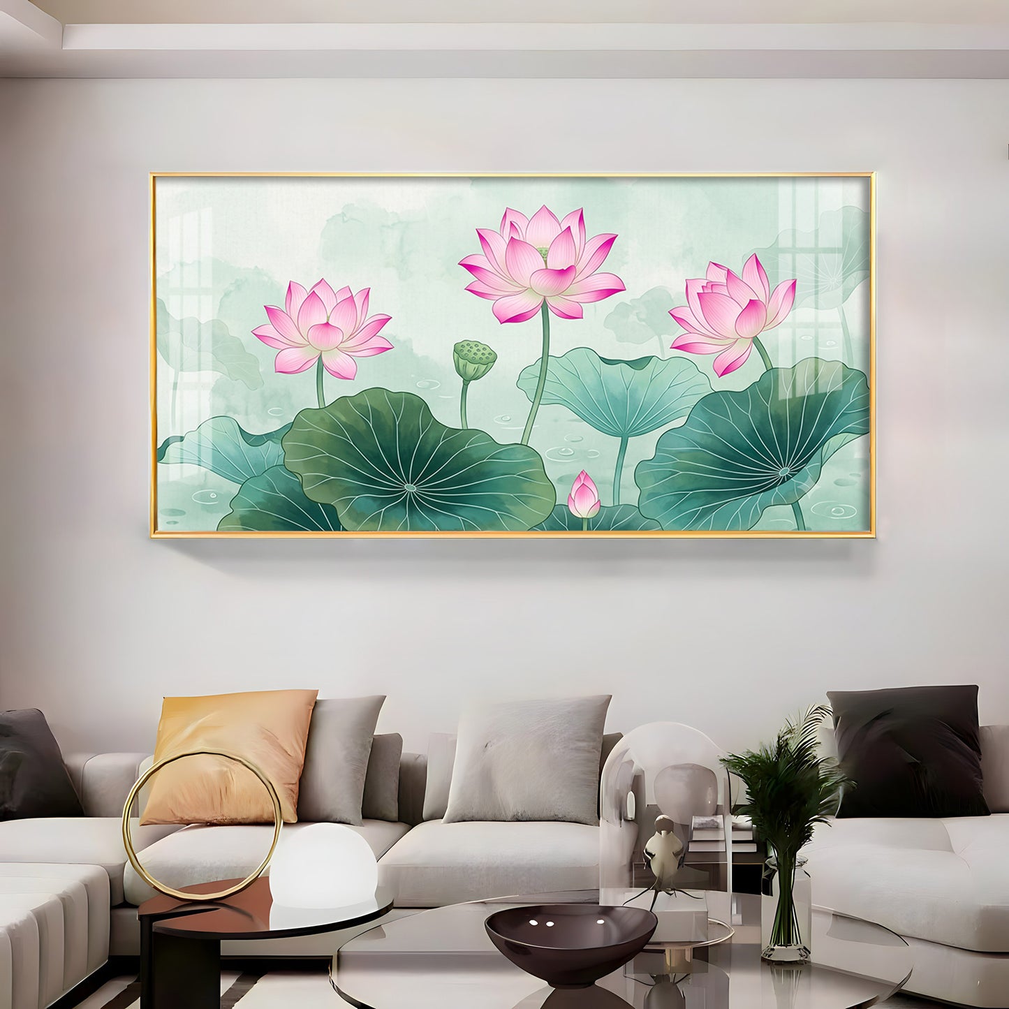 Lotus Flower Premium Acrylic Horizontal Wall Art