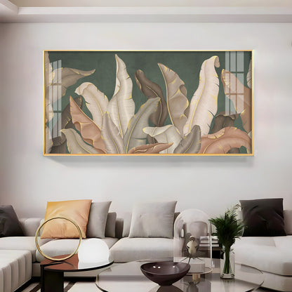 Tropical Banana Leaf Premium Acrylic Horizontal Wall Art