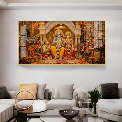 God Siya Ram With Sankatmochan Premium Acrylic Horizontal Wall Art