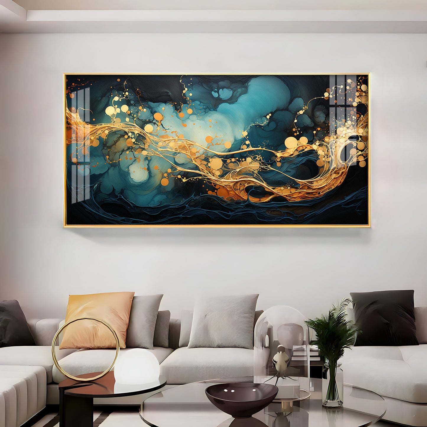 Abstract Colorful Background With Liquid Shapes Premium Acrylic Horizontal Wall Art