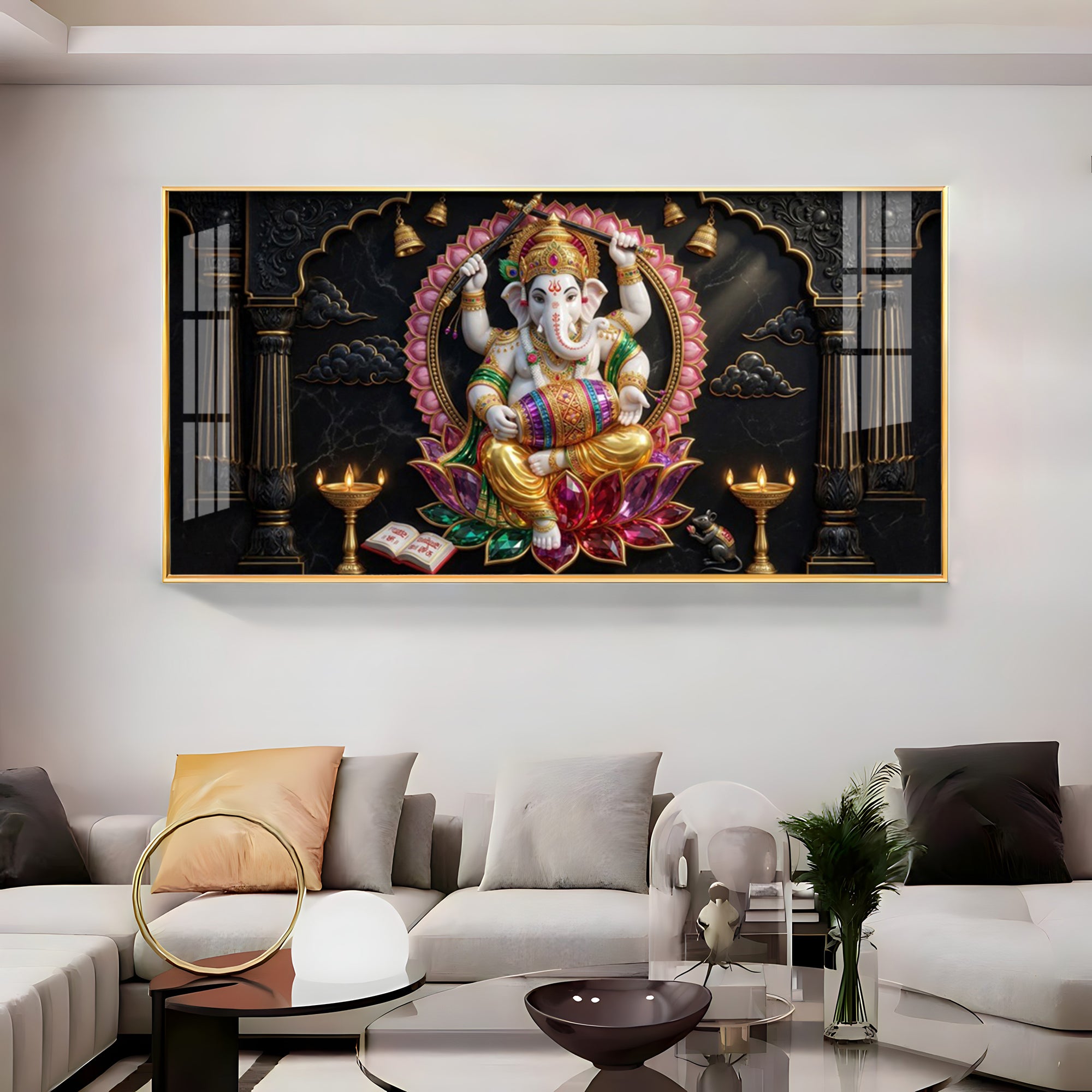 Ganesh Ji Premium Acrylic Horizontal Wall Art