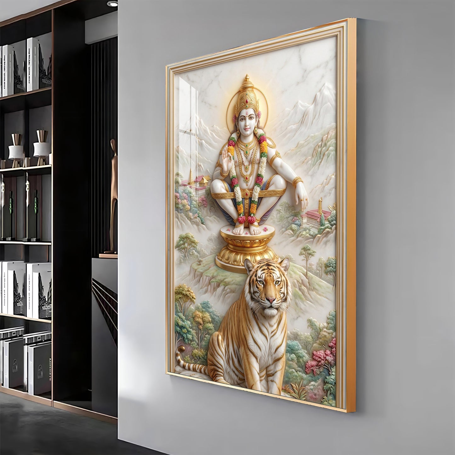 Hindu Deity Ayyappan Premium Acrylic Vertical Wall Art