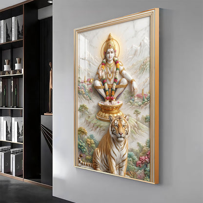 Hindu Deity Ayyappan Premium Acrylic Vertical Wall Art