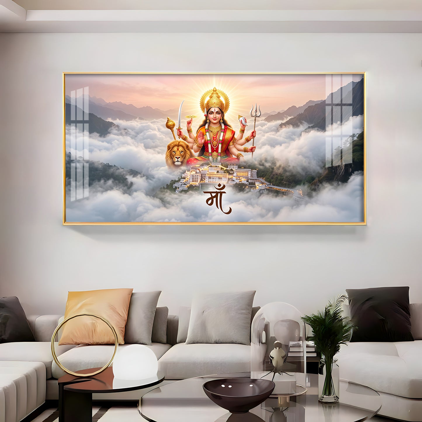 Goddess Vaishno Devi Temple Premium Acrylic Horizontal Wall Art