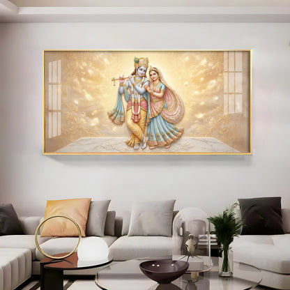 Divine Couple Radha Krishna Premium Acrylic Horizontal Wall Art