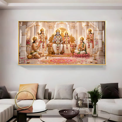 Lord Ram Darbar Premium Acrylic Horizontal Wall Art