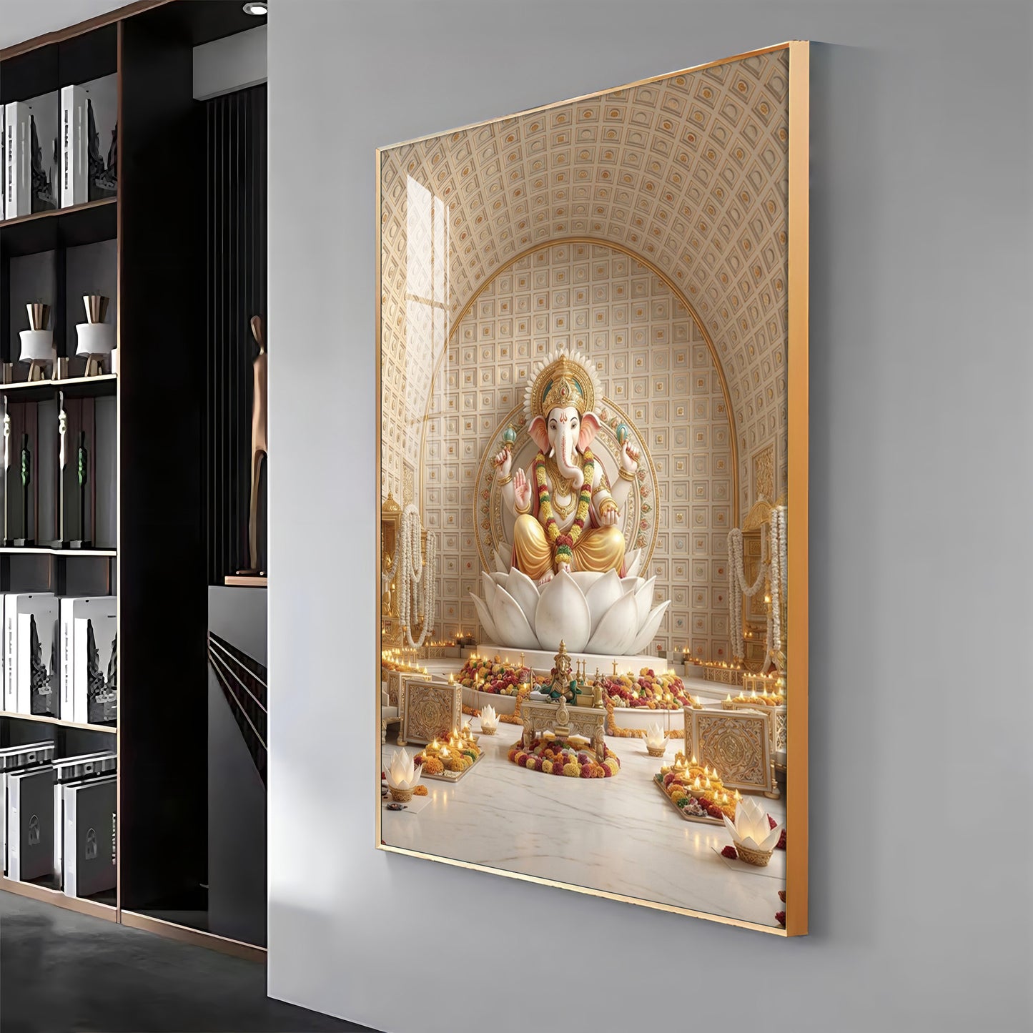 Hindu Deity Ganesha Premium Acrylic Vertical Wall Art