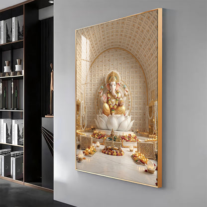 Hindu Deity Ganesha Premium Acrylic Vertical Wall Art