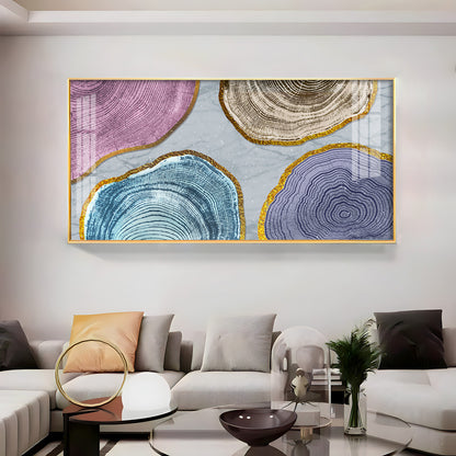 Circular Wood Grain Patterns Premium Acrylic Horizontal Wall Art