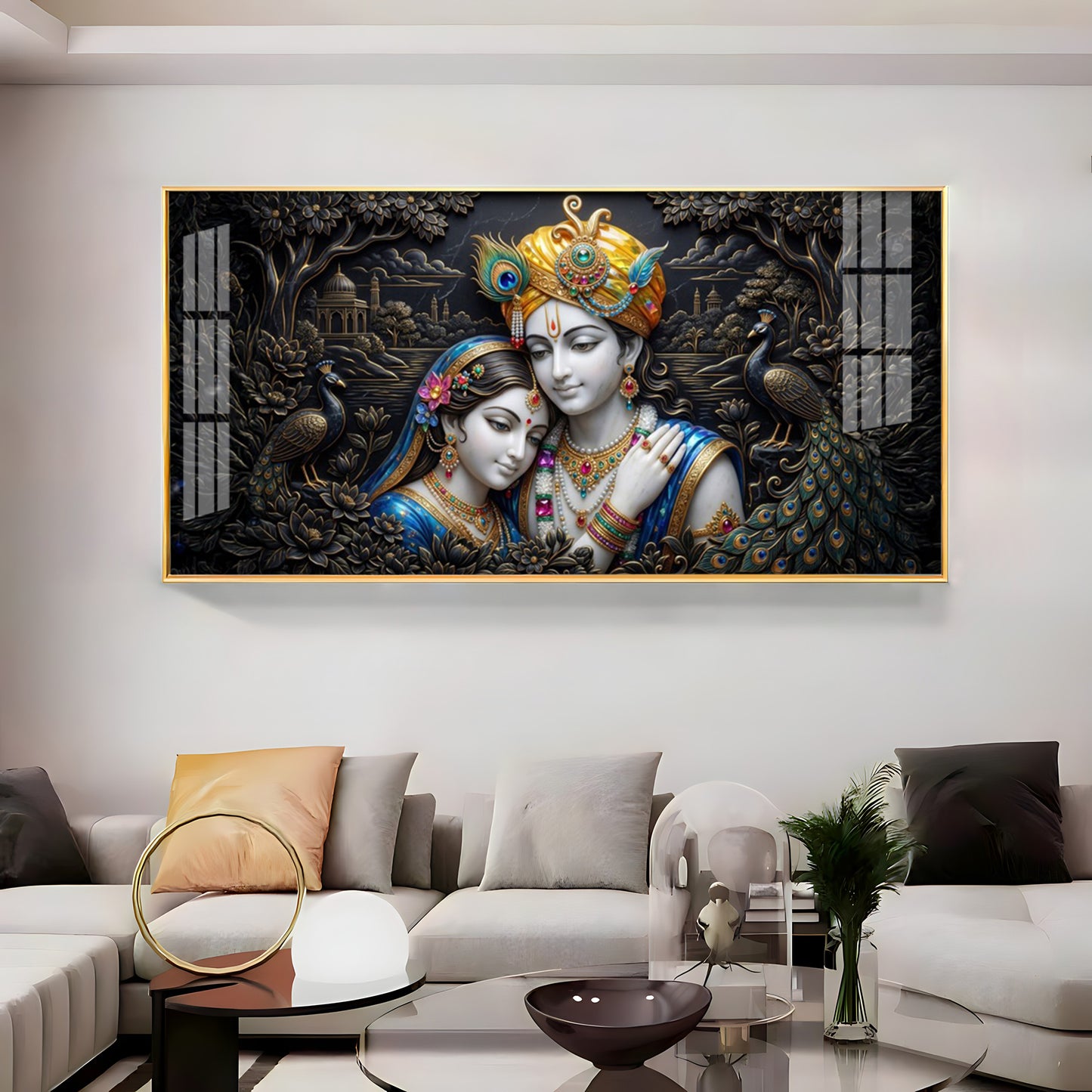 Spiritual Radha Krishna Premium Acrylic Horizontal Wall Art