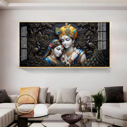 Spiritual Radha Krishna Premium Acrylic Horizontal Wall Art