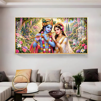 Shree Radhe Krishna Premium Acrylic Horizontal Wall Art