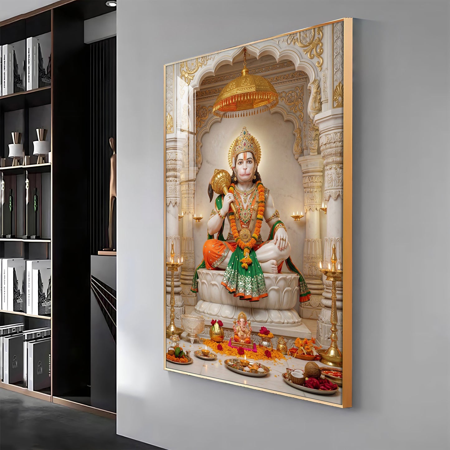 Hindu Deity Hanuman Premium Acrylic Vertical Wall Art