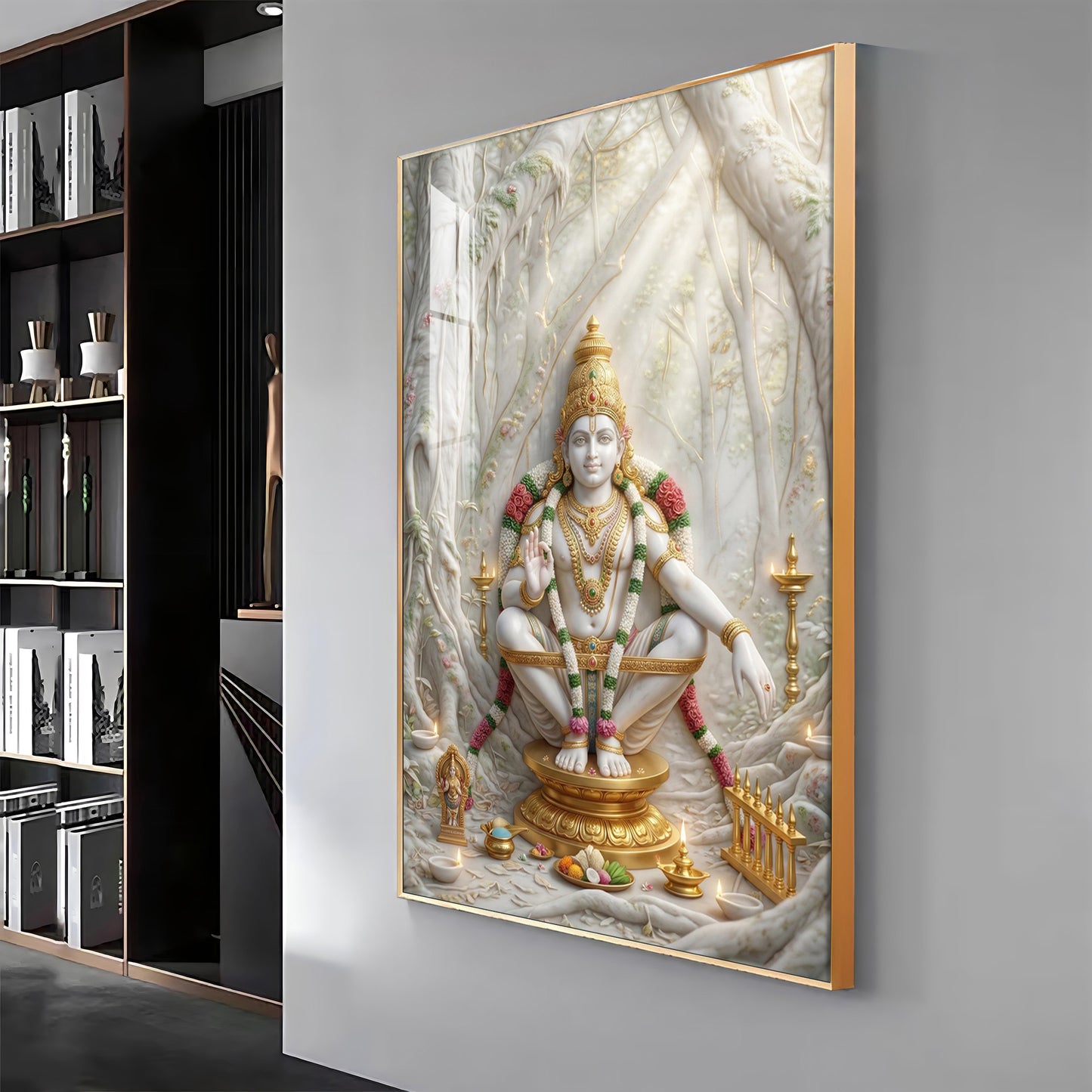 Hindu deity Ayyappan Ji Premium Acrylic Vertical Wall Art