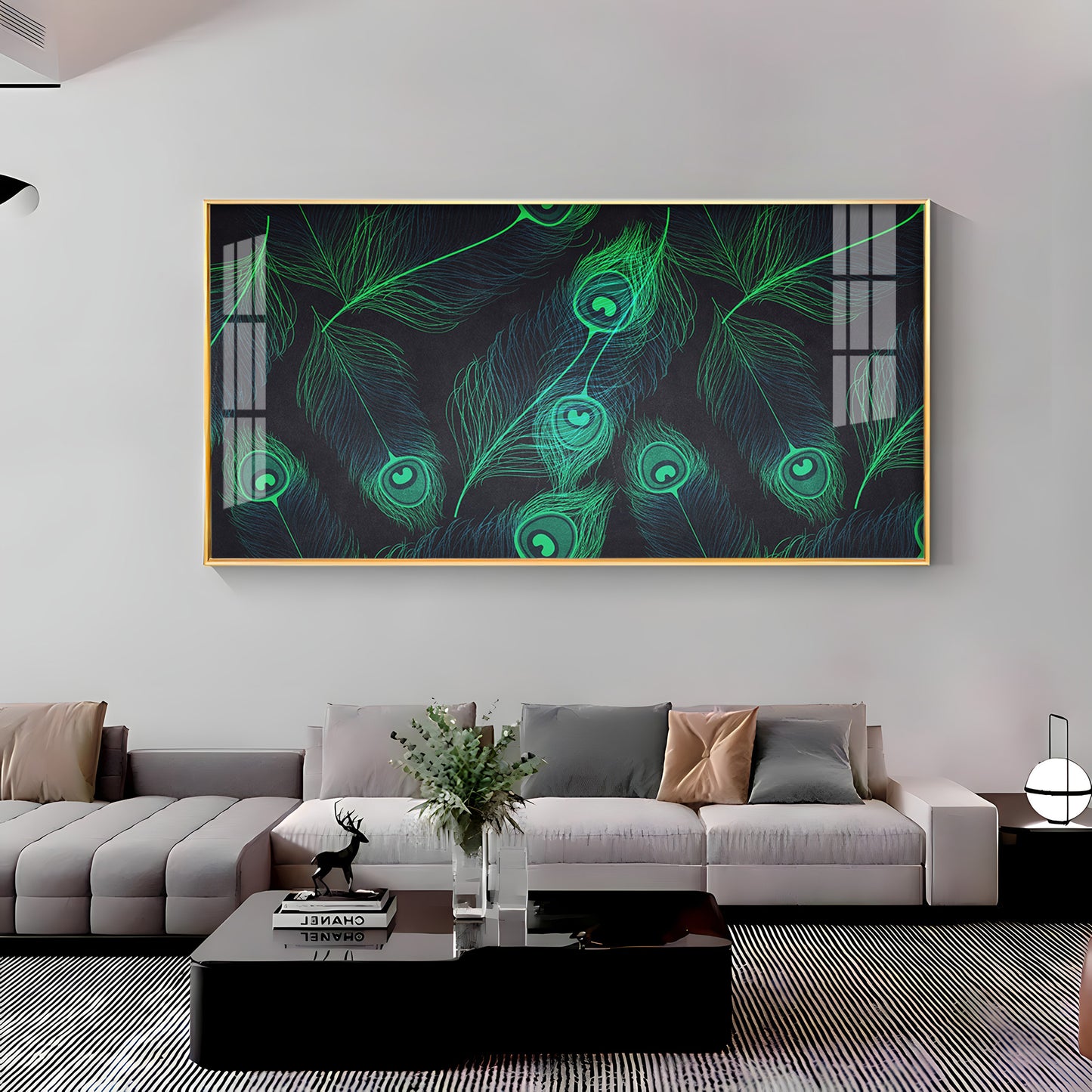 Peacock Feather Premium Acrylic Horizontal Wall Art