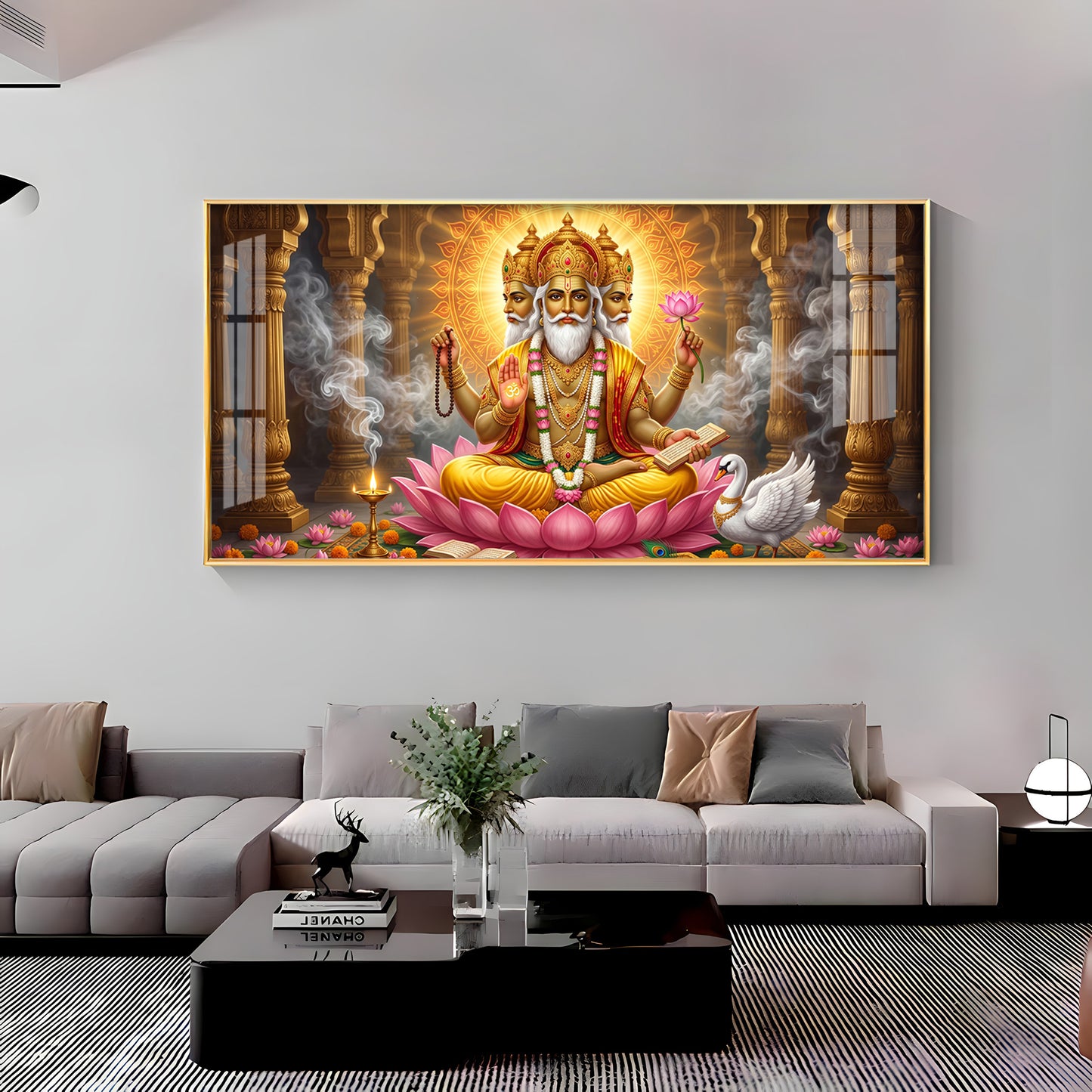 Depiction Of Lord Brahma Premium Acrylic Horizontal Wall Art