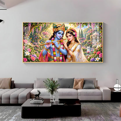 Shree Radhe Krishna Premium Acrylic Horizontal Wall Art