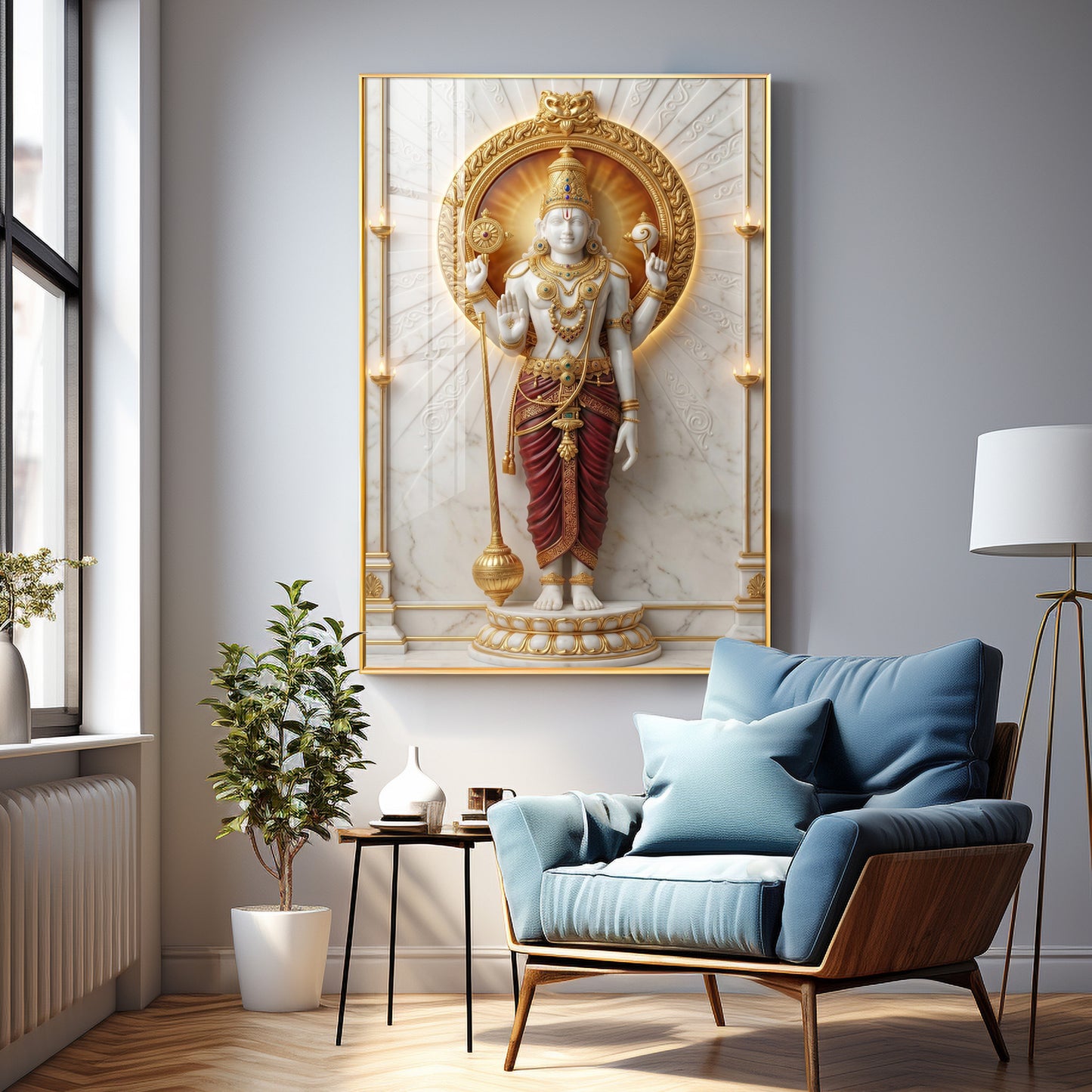 Hindu Deity Kartikeya Premium Acrylic Vertical Wall Art