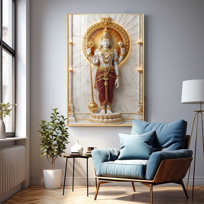 Hindu Deity Kartikeya Premium Acrylic Vertical Wall Art