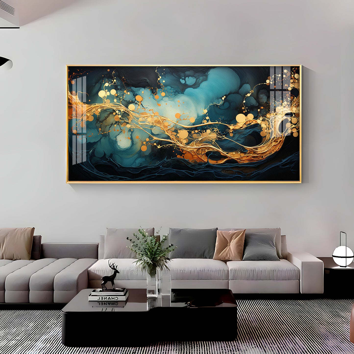 Abstract Colorful Background With Liquid Shapes Premium Acrylic Horizontal Wall Art