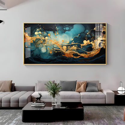 Abstract Colorful Background With Liquid Shapes Premium Acrylic Horizontal Wall Art