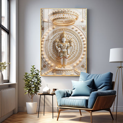 Divine Vishnu Premium Acrylic Vertical Wall Art
