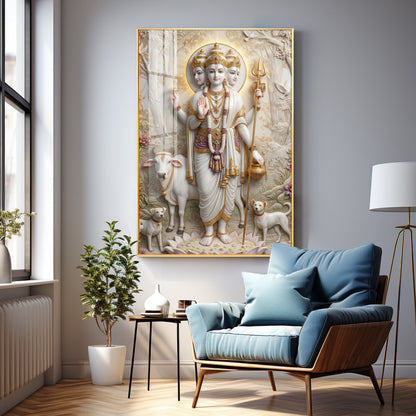 Dattatreya Bhagwan Premium Acrylic Vertical Wall Art