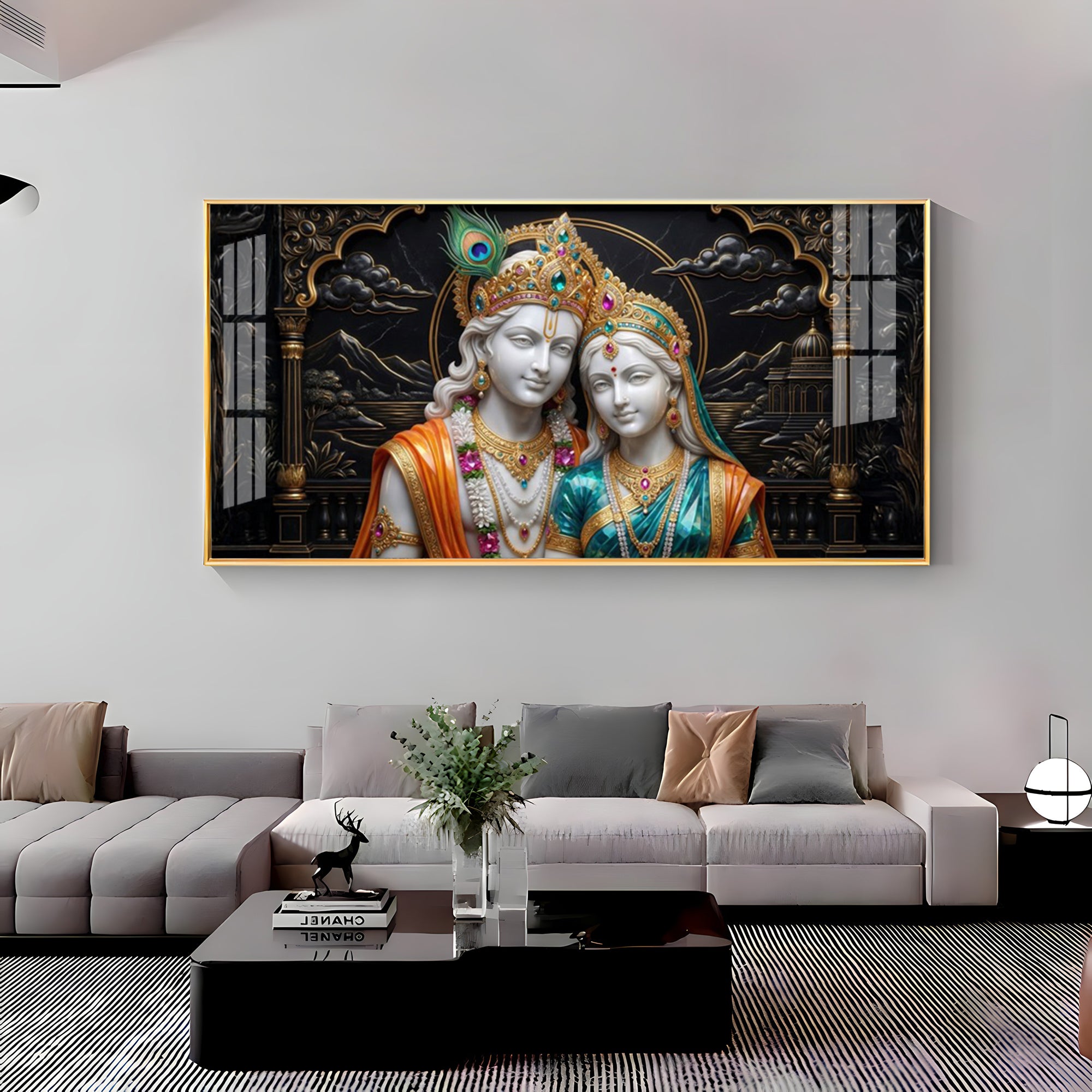 Magical Radha Krishna Premium Acrylic Horizontal Wall Art